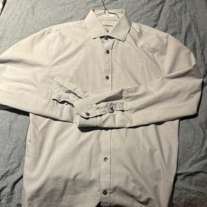 Grey Express button down fitted dress shirt